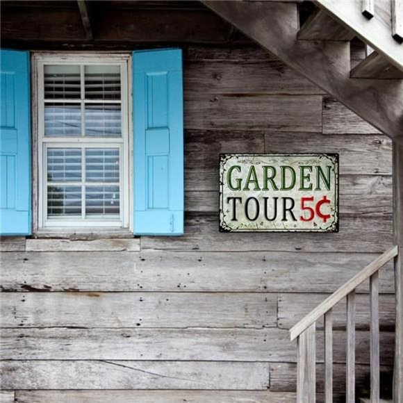 Garden Sign Outdoor Welcome Sign Garden Tin Signs Funny Vintage Metal Tin Signs - Picture 4 of 7